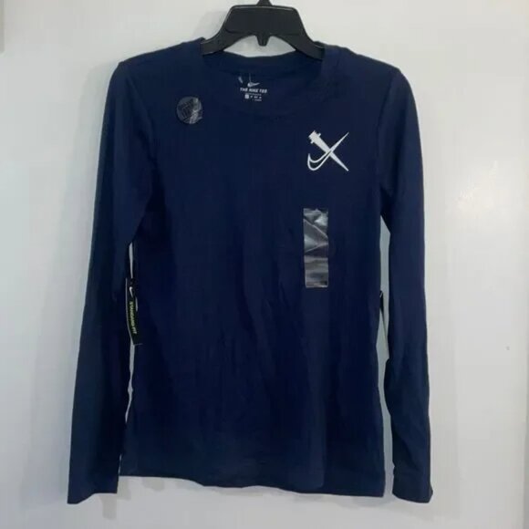 New with Tags Nike Dri Fit Cross Regionals cotton long sleeve T Women’s XS Navy - Picture 1 of 11